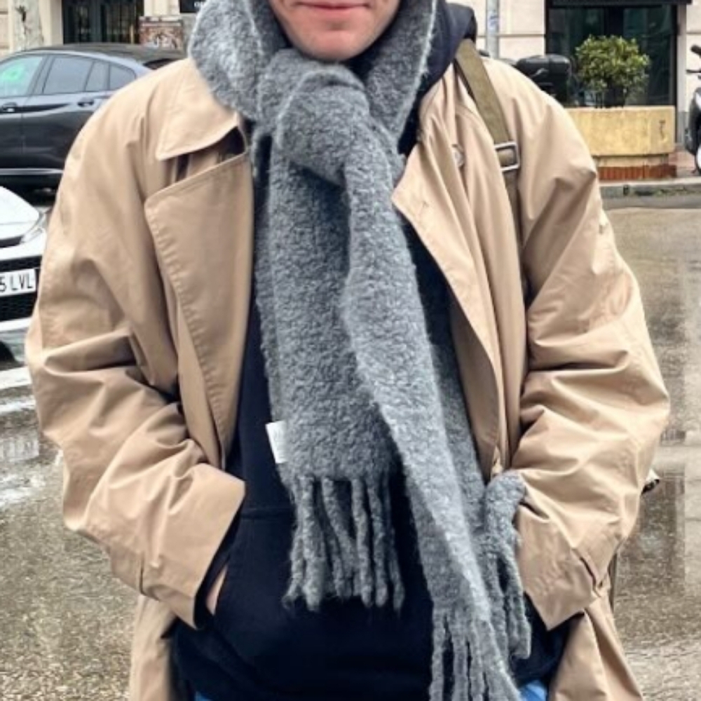 Acne studios gray mohair scarf